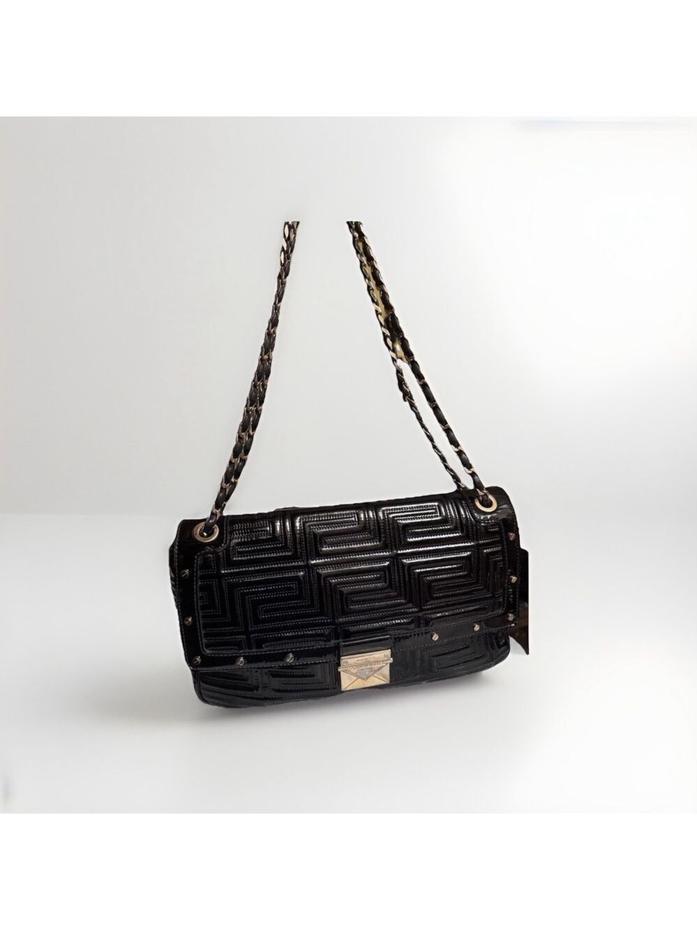 Gianni Versace Quilted Patent Leather Shoulder Bag - Picture 3 of 16